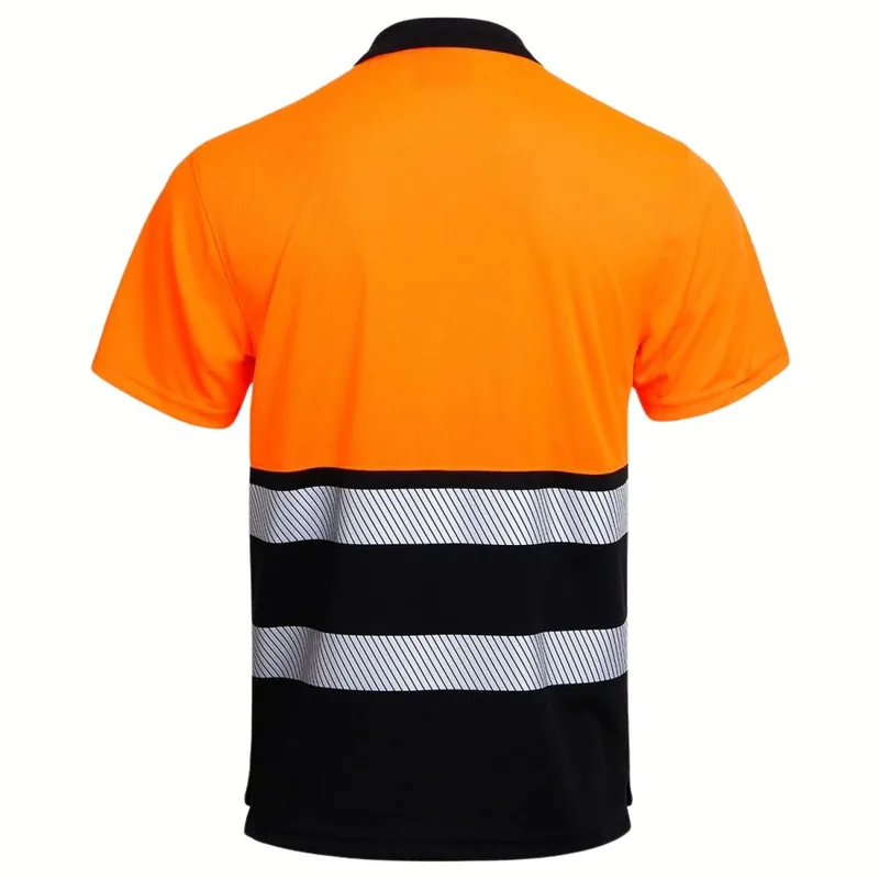 Poloshirt HV Prisma in Orange/Schwarz